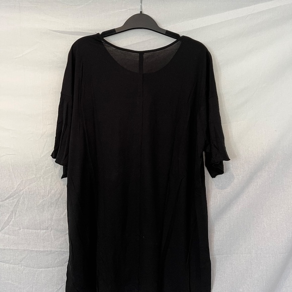 Baja East - Black Liquid Silk T-Shirt - Unisex Chic Draped Tunic - 80% OFF SALE! - Picture 2 of 7